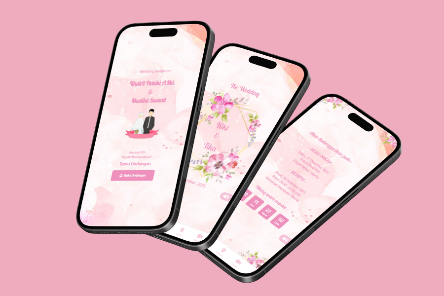 Weding Invitation Pink Clean