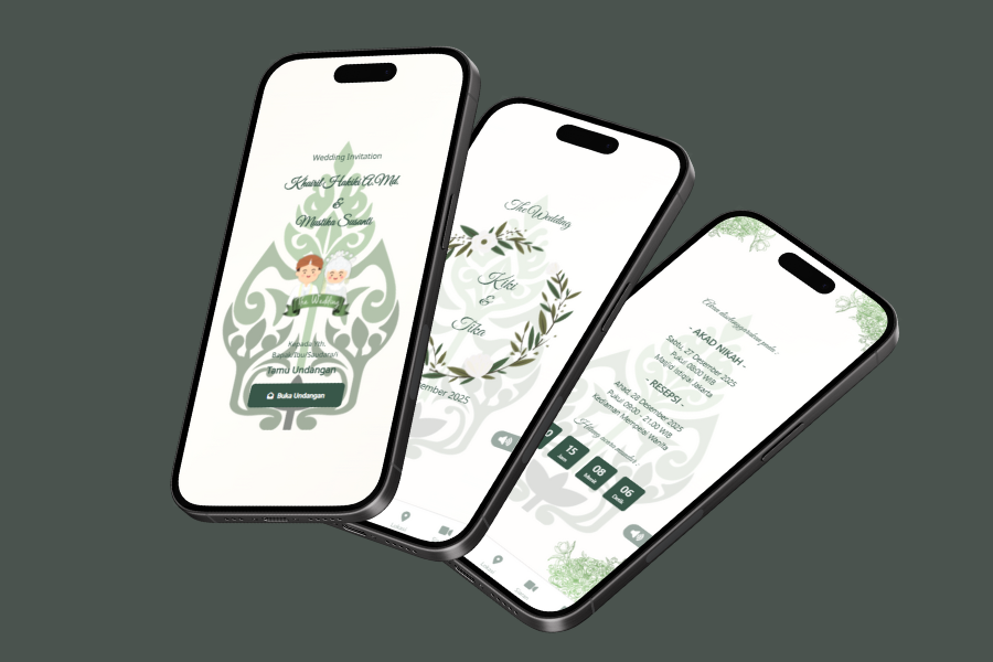 Weding Invitation Green Clean Java