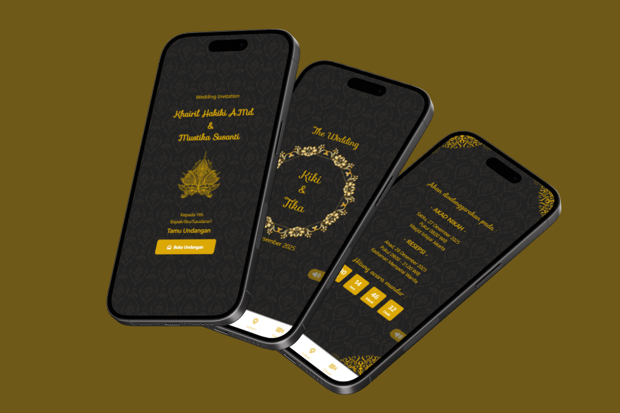Weding Invitation Batik Gold
