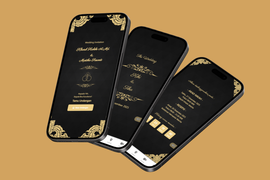 Weding Invitation Emas dan Hitam