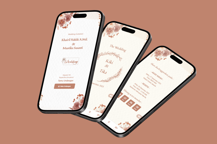 Weding Invitation Bunga Brown